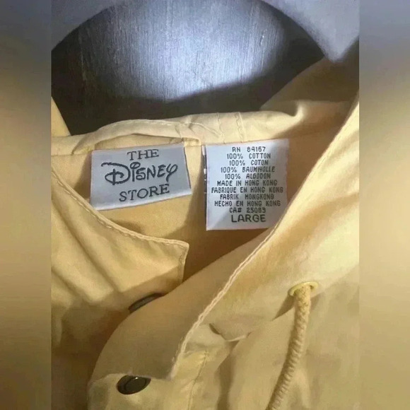 Vintage Disney Store Tigger Coat Jacket Mens Large Yellow Hood Full Zip Raincoat - Picture 2 of 8